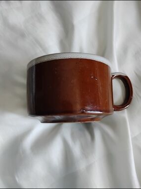 SOAP Pending Vintage  Pottery Brown Drip Glaze Soup Mug